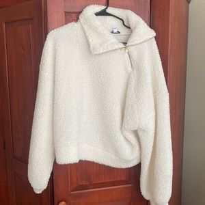 Express size medium white sweater, good condition, 100% polyester, barely worn